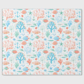 水彩珊瑚礁ラッピング紙 ラッピングペーパー (フラット)
