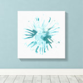 水彩珊瑚 – 青2 キャンバスプリント (インサイチュ (ウッドフロア))