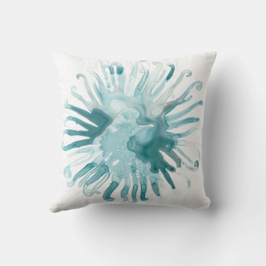 水彩珊瑚 – 青2 クッション (裏面)