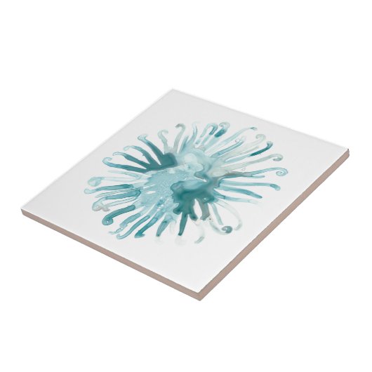 水彩珊瑚 – 青2 タイル (側面)