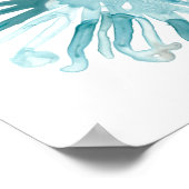 水彩珊瑚 – 青2 ポスター (角)