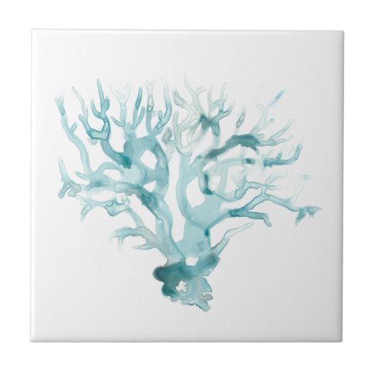 水彩珊瑚 – 青 タイル (正面)