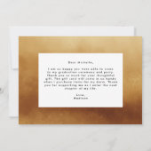 水彩琥珀の金ゴールド結晶フォト卒業 サンキューカード (裏面)