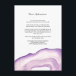 水彩瑪瑙の結婚挿入カード |ラベンダー エンクロージャーカード<br><div class="desc">ラベンダーパープルの水彩瑪瑙デザインを特徴とするエレガントなウェディングインサートカード。このカースタイリッシュドは道順、披露宴情報、メニューなどに使用できる！</div>