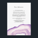 水彩瑪瑙の結婚挿入カード |ラベンダー エンクロージャーカード<br><div class="desc">ラベンダーパープルの水彩瑪瑙デザインを特徴とするエレガントなウェディングインサートカード。このカースタイリッシュドは道順、披露宴情報、メニューなどに使用できる!</div>