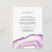 水彩瑪瑙の結婚挿入カード |ラベンダー エンクロージャーカード (正面/裏面)