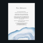 水彩瑪瑙の結婚挿入カード |青 エンクロージャーカード<br><div class="desc">エレガントなウェディングインサートカードで、ブルーの水色の瑪瑙デザインを特徴とする。このカースタイリッシュドは道順、披露宴情報、メニューなどに使用できる！</div>