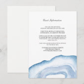 水彩瑪瑙の結婚挿入カード |青 エンクロージャーカード (正面/裏面)