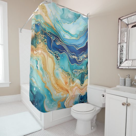 水彩瑪瑙シャワーカーテン シャワーカーテン (インサイチュ)