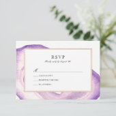 水彩瑪瑙スライスRSVPカード |ラベンダー 出欠カード (スタンド正面)