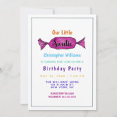 水彩甘いお菓子カラフル誕生日パーティー 招待状 (正面)