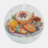 水彩甘いお菓子 ガラスオーナメント (裏面)