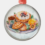 水彩甘いお菓子 メタルオーナメント (正面)