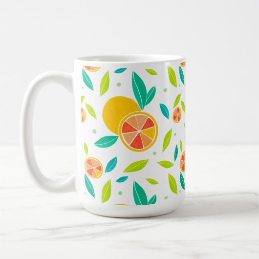 水彩甘いオレンジ柄 コーヒーマグカップ (左)