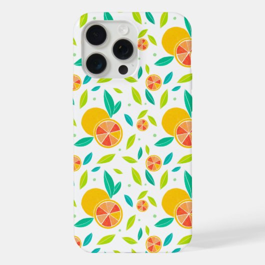 水彩甘いオレンジ柄 iPhoneケース (裏面)