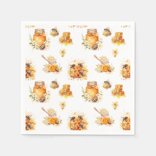 水彩甘いハチミツ スタンダードカクテルナプキン (正面)
