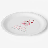 水彩甘いハートレターベビーシャワー ペーパープレート (アングル)