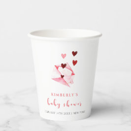 水彩甘いハートレターベビーシャワー 紙コップ