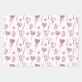 水彩甘いハート模様 ラッピングペーパーシート (正面)