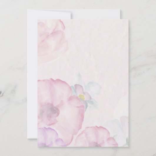 水彩甘いユニコーン女の子の赤ちゃんシャワー 招待状 (裏面)