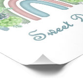 水彩甘い夢の虹と多肉植物 フォトプリント (角)