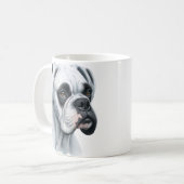 水彩甘い白いボクサー犬 コーヒーマグカップ (正面左)