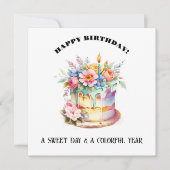 水彩甘ケーキハッピーバースデーカード カード (正面)