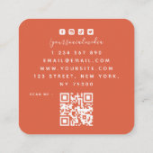 水彩甘フランスの菓子QRコードソーシャルメディア スクエア名刺 (裏面)