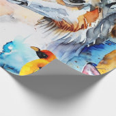 水彩生物コラージュ ラッピングペーパー (角)