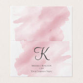 水彩用モノグラムピンク折り畳みテント 名刺 (外部フラット)