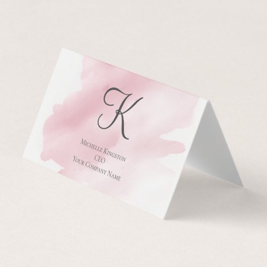 水彩用モノグラムピンク折り畳みテント 名刺 (正面)