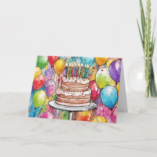 水彩用誕生日カード サンキューカード (正面)