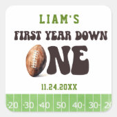 水彩男の赤ちゃんサッカー初年ダウン スクエアシール (正面)