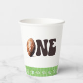 水彩男の赤ちゃんサッカー初年ダウン 紙コップ (裏面)