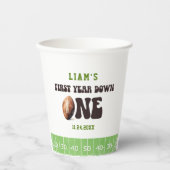 水彩男の赤ちゃんサッカー初年ダウン 紙コップ (正面)