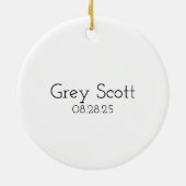 水彩男の赤ちゃん初めてのクリスマスオーナメント セラミックオーナメント (裏面)