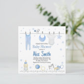 水彩男の赤ちゃん 招待状 (スタンド正面)
