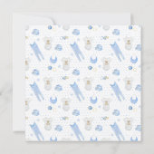 水彩男の赤ちゃん 招待状 (裏面)