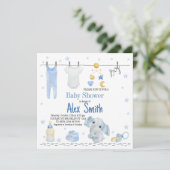 水彩男の赤ちゃん 招待状 (スタンド正面)