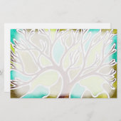 水彩画およびペン及びインク木 便箋 (正面/裏面)