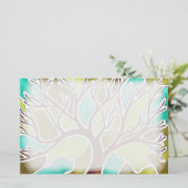 水彩画およびペン及びインク木 便箋 (スタンド正面)