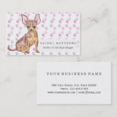 水彩画および足のプリントのかわいいチワワの子犬 名刺 (正面/裏面)