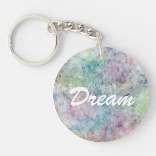 水彩画からの抽象的なフリーハンドのスケッチ キーホルダー (正面)