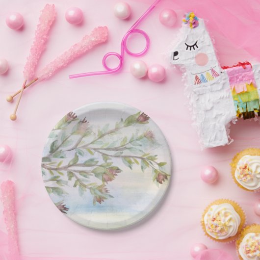 水彩画かわいらし像設計者紙プレート ペーパープレート (パーティー)