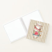 水彩画かわいらし家sketbook tea cups ノートブック (内部)