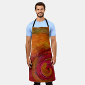 水彩画かわいらし画抽象芸術 エプロン (着用した状態)