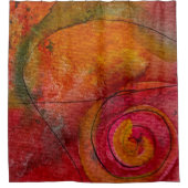 水彩画かわいらし画抽象芸術 シャワーカーテン (正面)