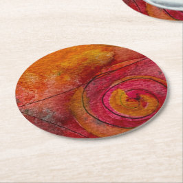 水彩画かわいらし画抽象芸術 ラウンドペーパーコースター