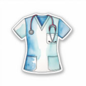 水彩画くず及び聴診器 シール (正面)