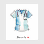 水彩画くず及び聴診器 シール (シート)